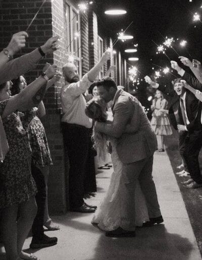 sparkler sendoff for bride and groom