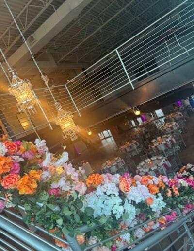 bouquets of brightly colored flowers