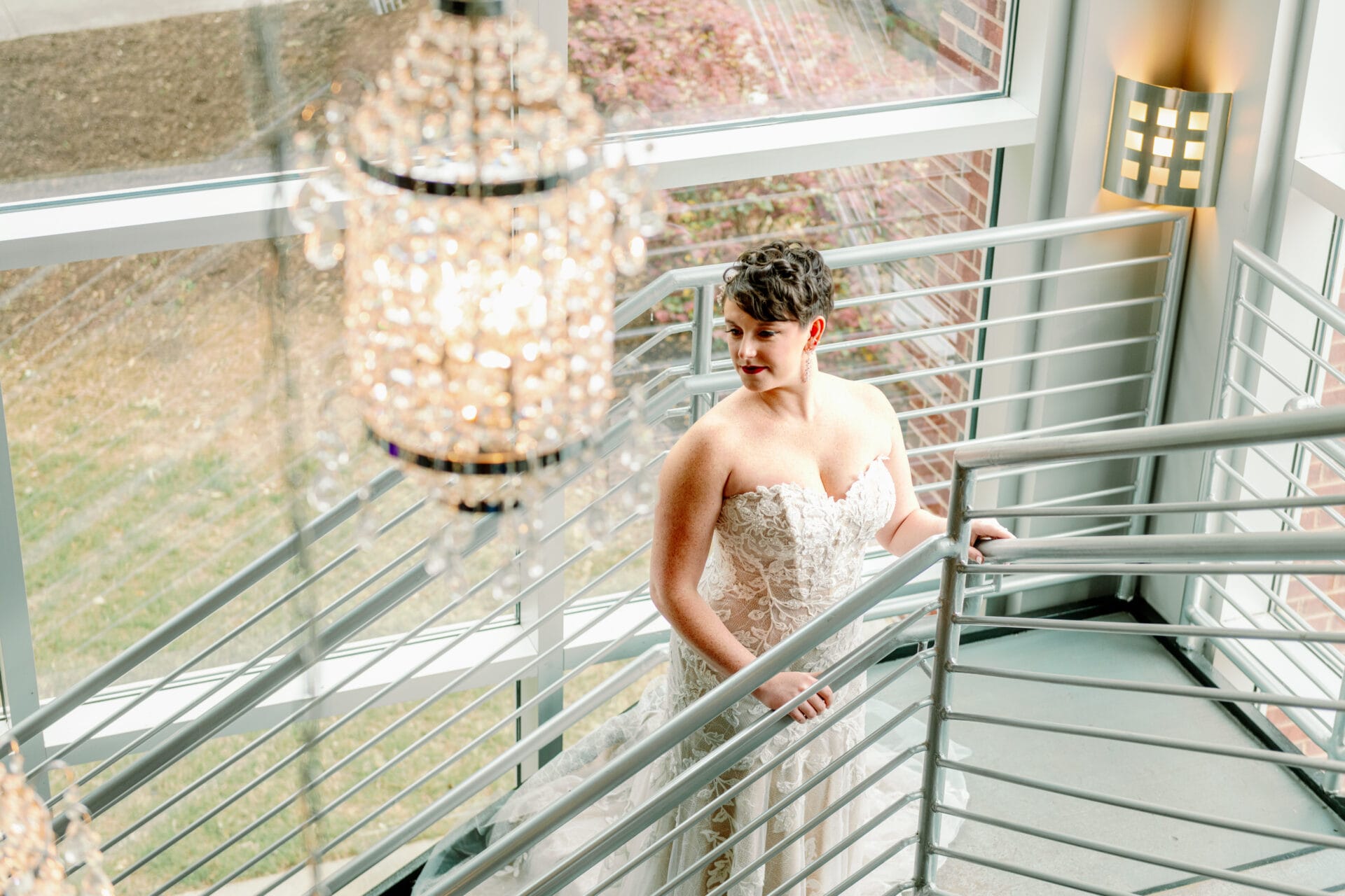 Staircase Bridal Portrait at venue 92 in woodstock georgia